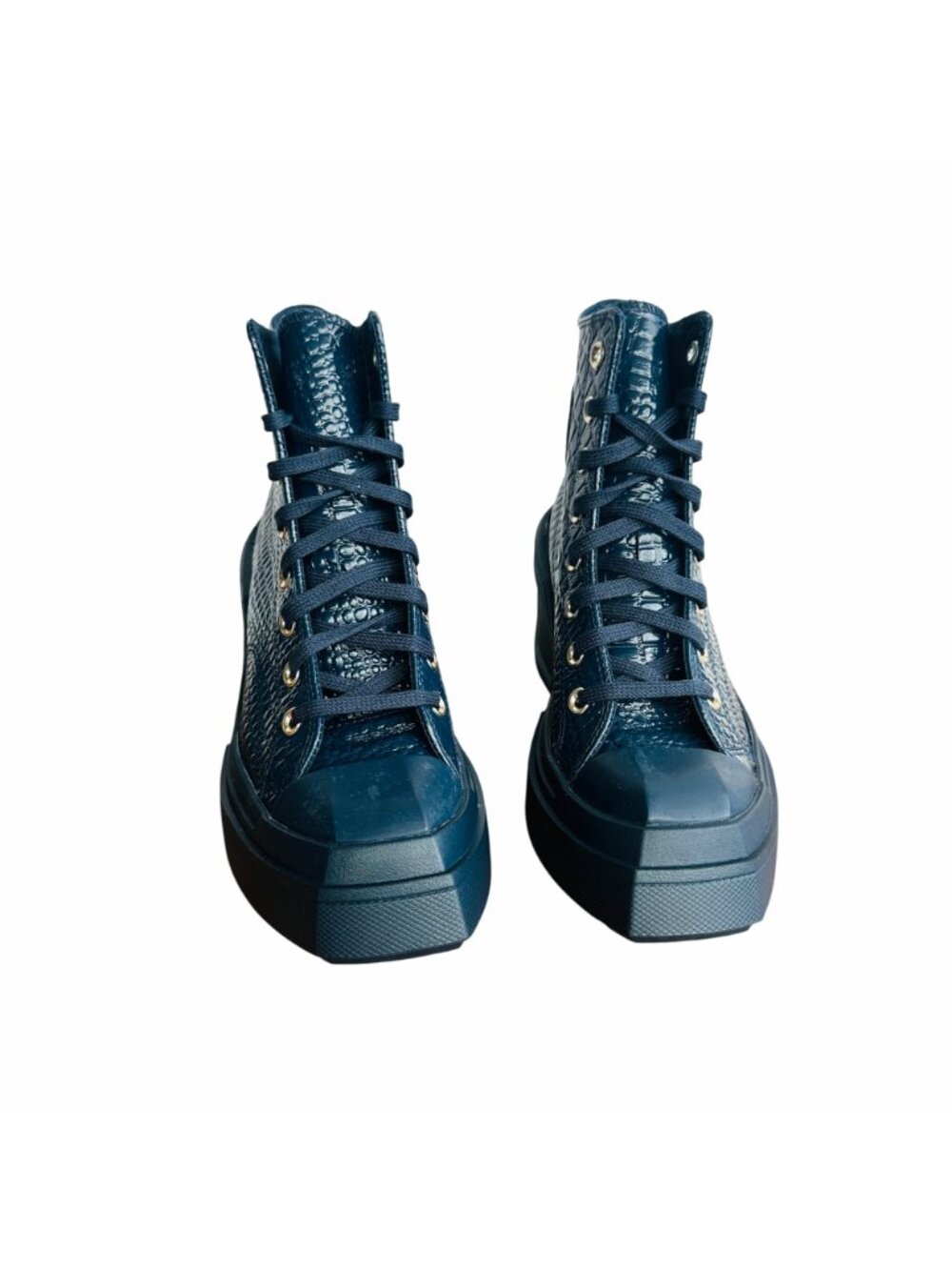 ✨Converse Chuck 70 De Luxe Wedge Platform Leather Sz 6 Women Shoes Blue A10037C - Picture 3 of 9